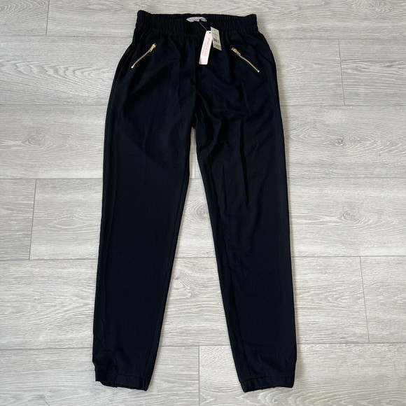 ROMEO & JULIET Couture Black 100% Polyester Jogger Pants—Size XS—MSRP $158 - Picture 1 of 11